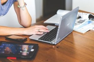 laptop on table