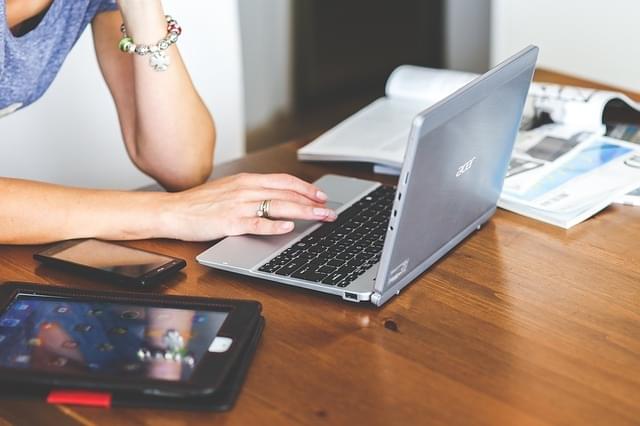 laptop on table